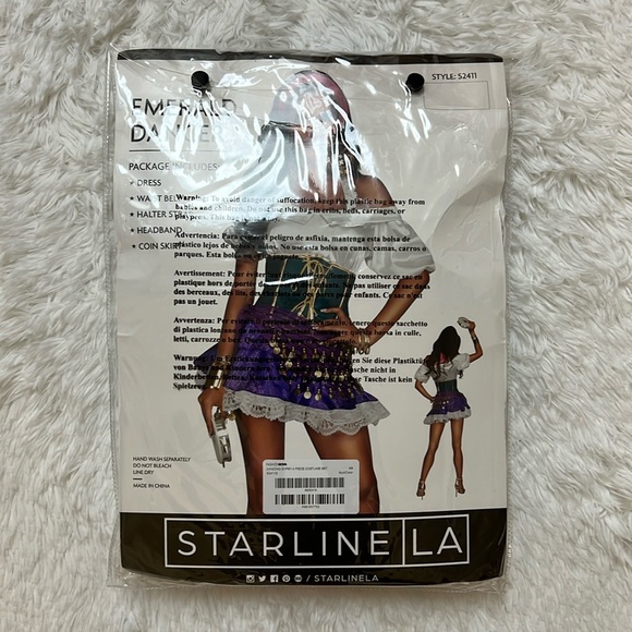 FASHION NOVA Dancing Gypsy 4 Piece Costume Set - Multi Color - Picture 4 of 4